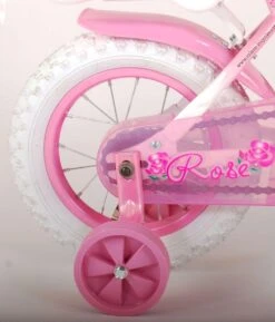 Volare Rose Kinderfiets - 12 Inch - Meisjes - Roze/wit - 95% Afgemonteerd -Professionele Winkel Voor Fietsuitrusting 1024x1200