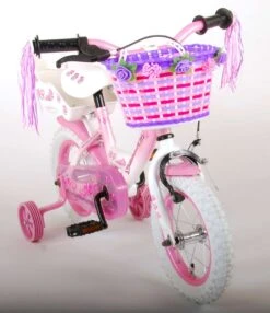 Volare Rose Kinderfiets - 12 Inch - Meisjes - Roze/wit - 95% Afgemonteerd -Professionele Winkel Voor Fietsuitrusting 1037x1200