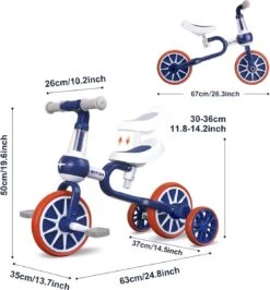 3 In 1 - Multifunctioneel Ombouwbare Kinderdriewieler - Kinder Trike - Peuterfiets - Kinder Fiets - Verstelbaar Zadel - Lichtgewicht - Lefvrije Banden -Ombouwbaar Tot Loopfiets, Driewieler, Tweewieler - Voor Kinderen Van 1-51 Jaar Roze -Professionele Winkel Voor Fietsuitrusting 1114x1200