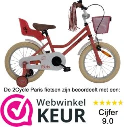 2Cycle Paris Meisjesfiets - 16 Inch - Roze-Wit - Met Poppenzitje - Meisjesfiets -Professionele Winkel Voor Fietsuitrusting 1170x1200