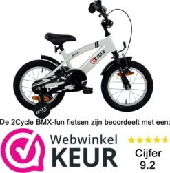 2Cycle BMX-Fun Kinderfiets - 14 Inch - Wit - Jongensfiets -Professionele Winkel Voor Fietsuitrusting 1182x1200 2