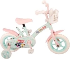 Volare Woezel & Pip Kinderfiets - Meisjes - 10 Inch - Mint Blauw/Roze - Doortrapper -Professionele Winkel Voor Fietsuitrusting 1200x1014