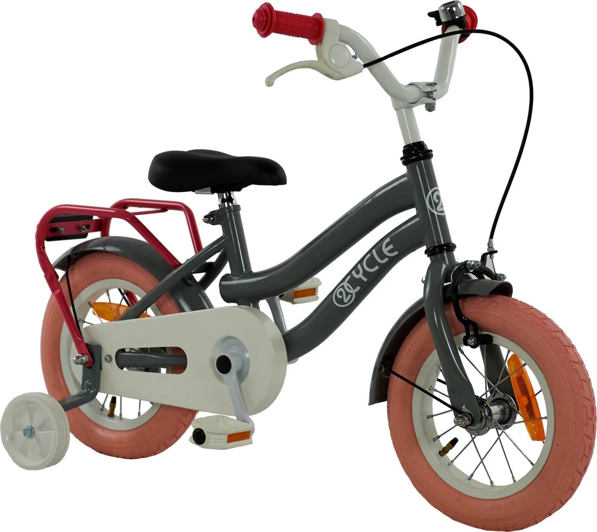 2Cycle Pretty - Kinderfiets - 12 Inch - Grijs-Roze - Meisjesfiets 5 2Cycle Pretty - Kinderfiets - 12 Inch - Grijs-Roze - Meisjesfiets - Afbeelding 3