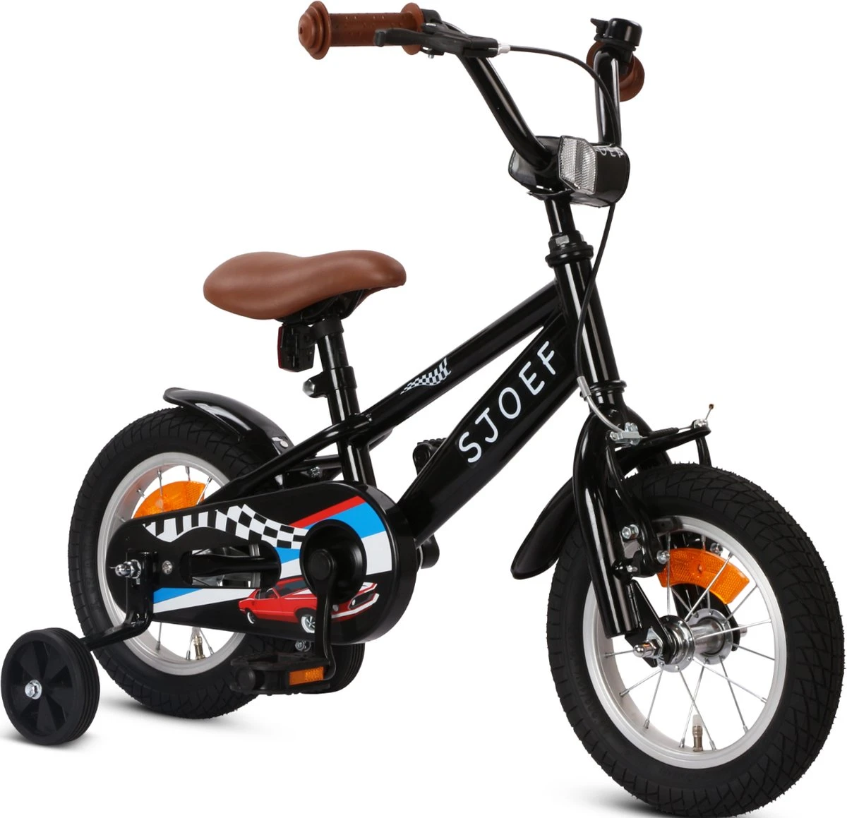 SJOEF Race Jongensfiets 12 Inch - Zwart 4 SJOEF Race Jongensfiets 12 Inch - Zwart - Afbeelding 2