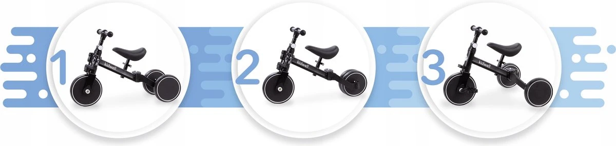 Kidwell Fiets 3 In 1 - Loopfiets - Kinderfiets - Driewieler - Cadeau - Speelgoed 5 Kidwell Fiets 3 In 1 - Loopfiets - Kinderfiets - Driewieler - Cadeau - Speelgoed - Afbeelding 3
