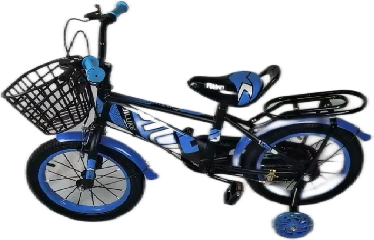 Kinderfiets - 14 Inch Kinderfiets -vanaf 3-5 Jaar Jongens En Meisjes Fietsen - Terugtrap -Rem -Stabilisatoren(2 Zijwieltjes)- Mandje - Achterbank - Blauw 9 Kinderfiets - 14 Inch Kinderfiets -vanaf 3-5 Jaar Jongens En Meisjes Fietsen - Terugtrap -Rem -Stabilisatoren(2 Zijwieltjes)- Mandje - Achterbank - Blauw - Afbeelding 7