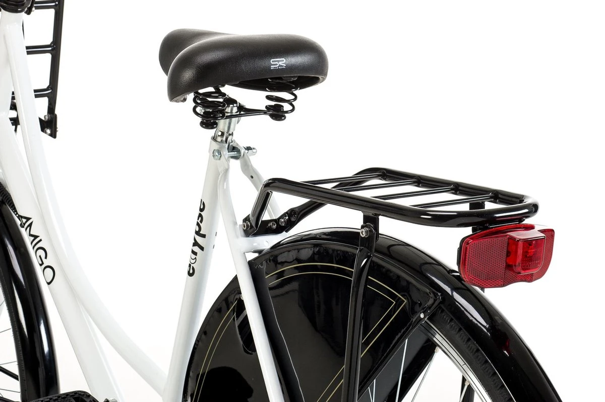 Amigo Eclypse Transportfiets 28 Inch - Omafiets Met Voordrager - Wit/Zwart 5 Amigo Eclypse Transportfiets 28 Inch - Omafiets Met Voordrager - Wit/Zwart - Afbeelding 3