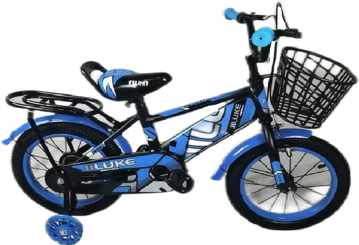 Kinderfiets - 14 Inch Kinderfiets -vanaf 3-5 Jaar Jongens En Meisjes Fietsen - Terugtrap -Rem -Stabilisatoren(2 Zijwieltjes)- Mandje - Achterbank - Blauw 8 Kinderfiets - 14 Inch Kinderfiets -vanaf 3-5 Jaar Jongens En Meisjes Fietsen - Terugtrap -Rem -Stabilisatoren(2 Zijwieltjes)- Mandje - Achterbank - Blauw - Afbeelding 6