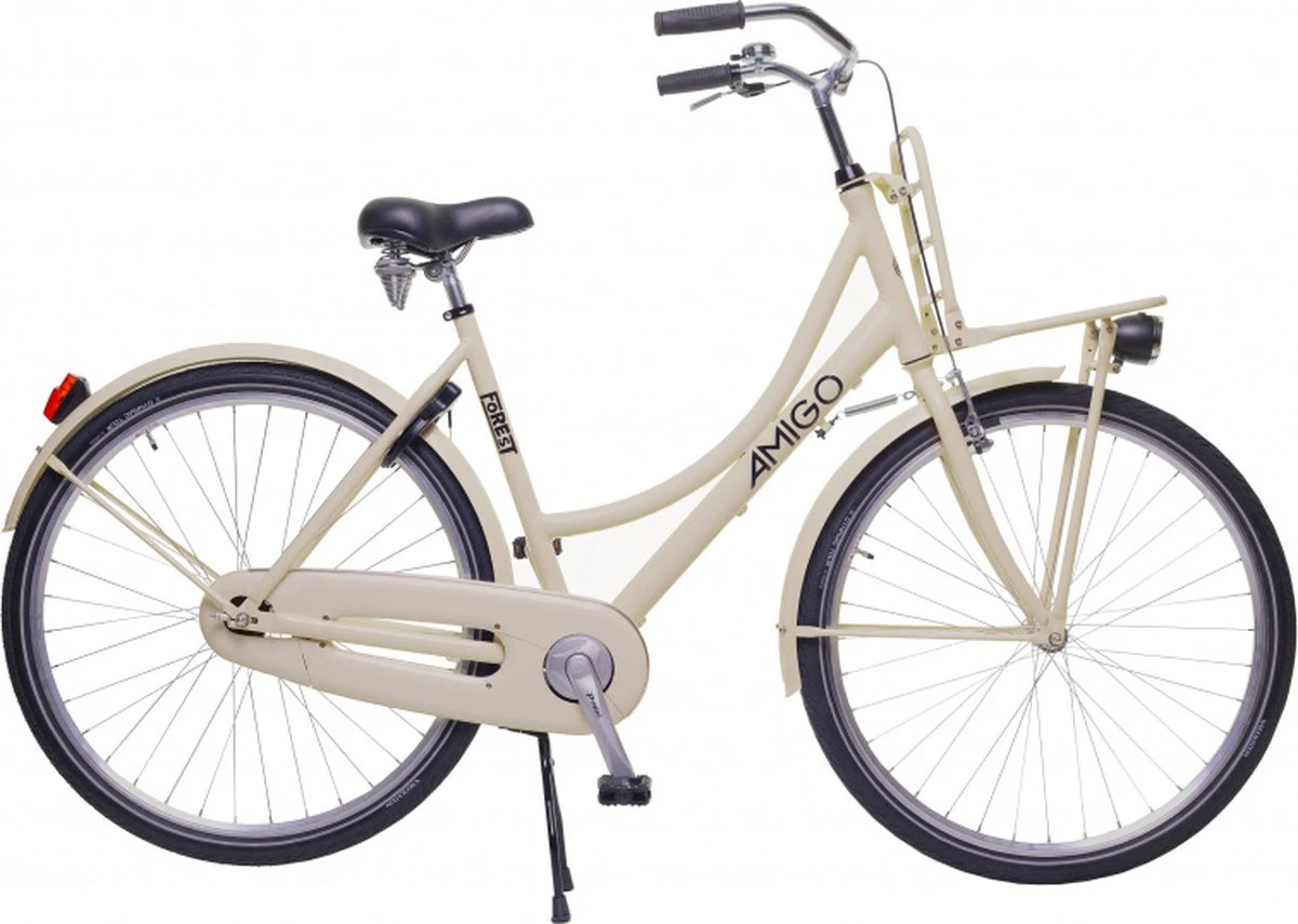 Amigo Forest - Transportfiets 28 Inch - Damesfiets Met Voordrager - Crème 10 Amigo Forest - Transportfiets 28 Inch - Damesfiets Met Voordrager - Crème - Afbeelding 9