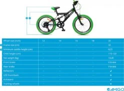 Amigo Fun Ride - Mountainbike 20 Inch - Voor Jongens En Meisjes - Met 7 Versnellingen - Zwart/Groen -Professionele Winkel Voor Fietsuitrusting 1200x885 2