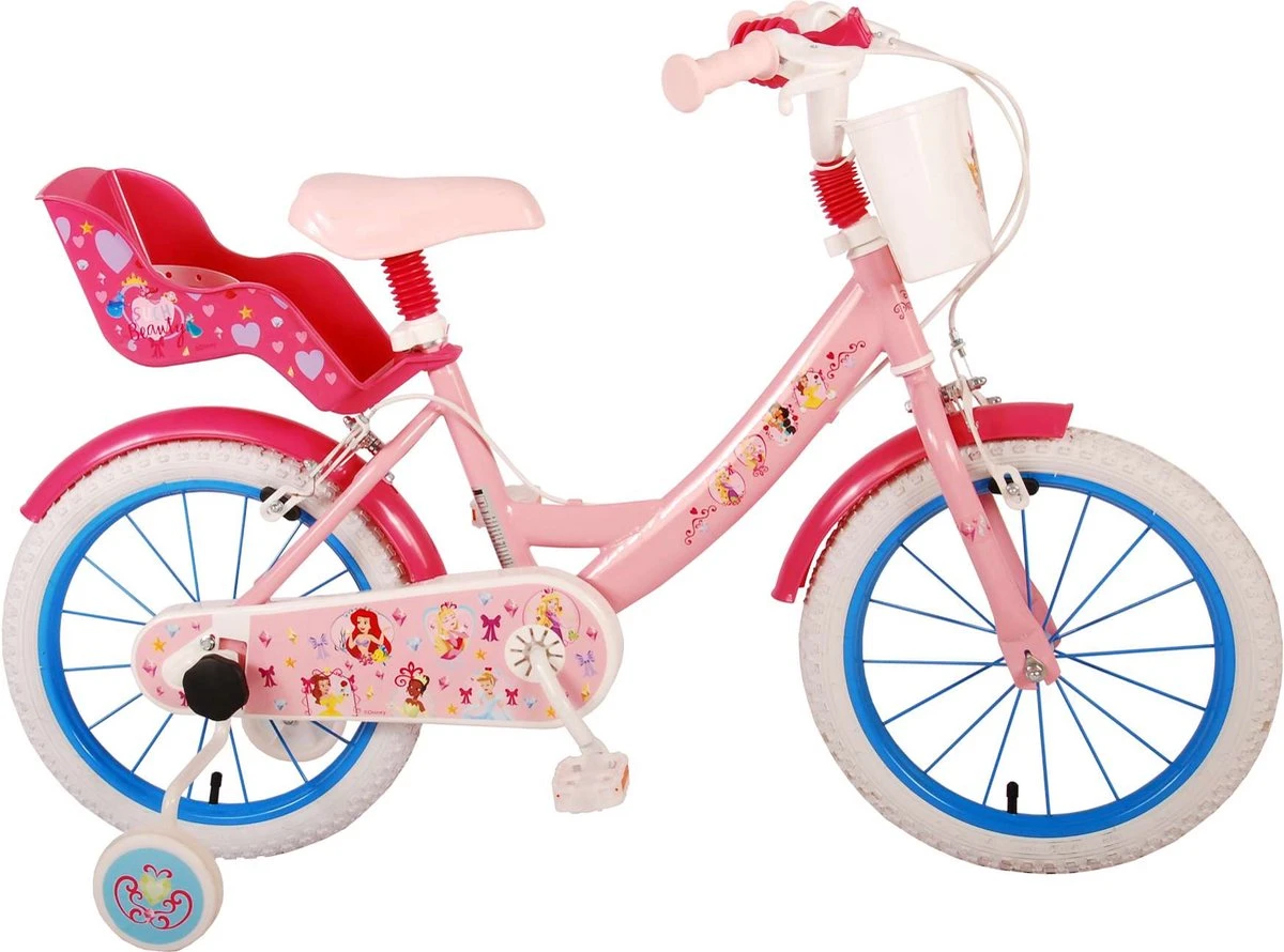 Volare Disney Princess Kinderfiets - Meisjes - 16 Inch - Roze Blauw - Twee Handremmen 3 Volare Disney Princess Kinderfiets - Meisjes - 16 Inch - Roze Blauw - Twee Handremmen