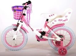 Volare Rose Kinderfiets - Meisjes - 14 Inch - Roze Wit - 95% Afgemonteerd -Professionele Winkel Voor Fietsuitrusting 1200x893