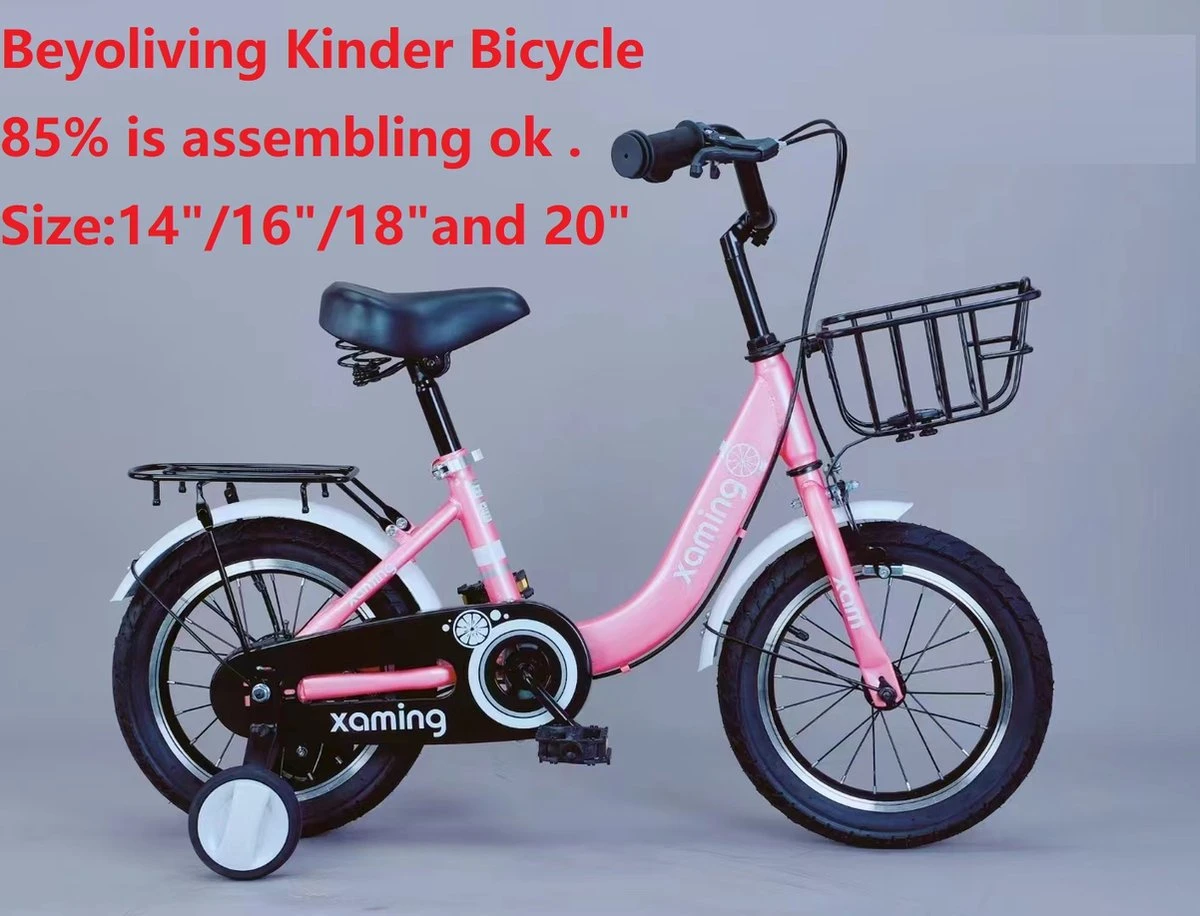 Kinderfiets -14 Inch Kinderfiets -vanaf 3-5 Jaar Jongens En Meisjes Fietsen -Terugtrap -Rem -Stabilisatoren(2 Zijwieltjes)-Mandje - Achterbank-de Bel-Roze 3 Kinderfiets -14 Inch Kinderfiets -vanaf 3-5 Jaar Jongens En Meisjes Fietsen -Terugtrap -Rem -Stabilisatoren(2 Zijwieltjes)-Mandje - Achterbank-de Bel-Roze