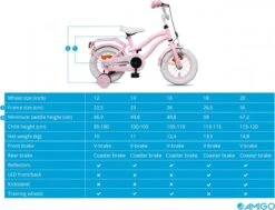 Amigo Lovely Meisjesfiets - Kinderfiets 14 Inch - Roze -Professionele Winkel Voor Fietsuitrusting 1200x916 5
