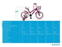 Amigo Flower Meisjesfiets - Kinderfiets 16 Inch - Paars -Professionele Winkel Voor Fietsuitrusting 1200x920 5