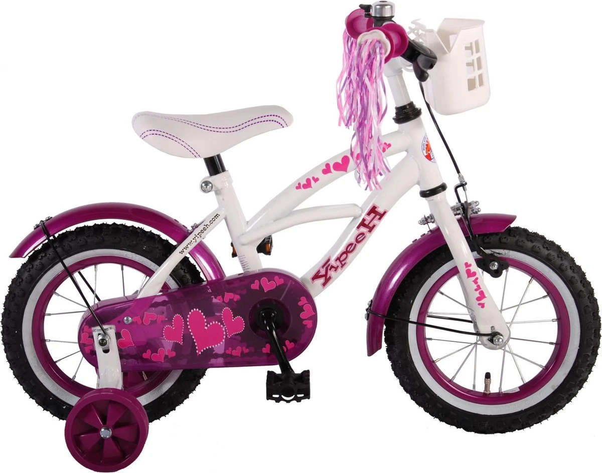 Volare Heart Cruiser Kinderfiets - Meisjes - 12 Inch - Wit Paars 3 Volare Heart Cruiser Kinderfiets - Meisjes - 12 Inch - Wit Paars