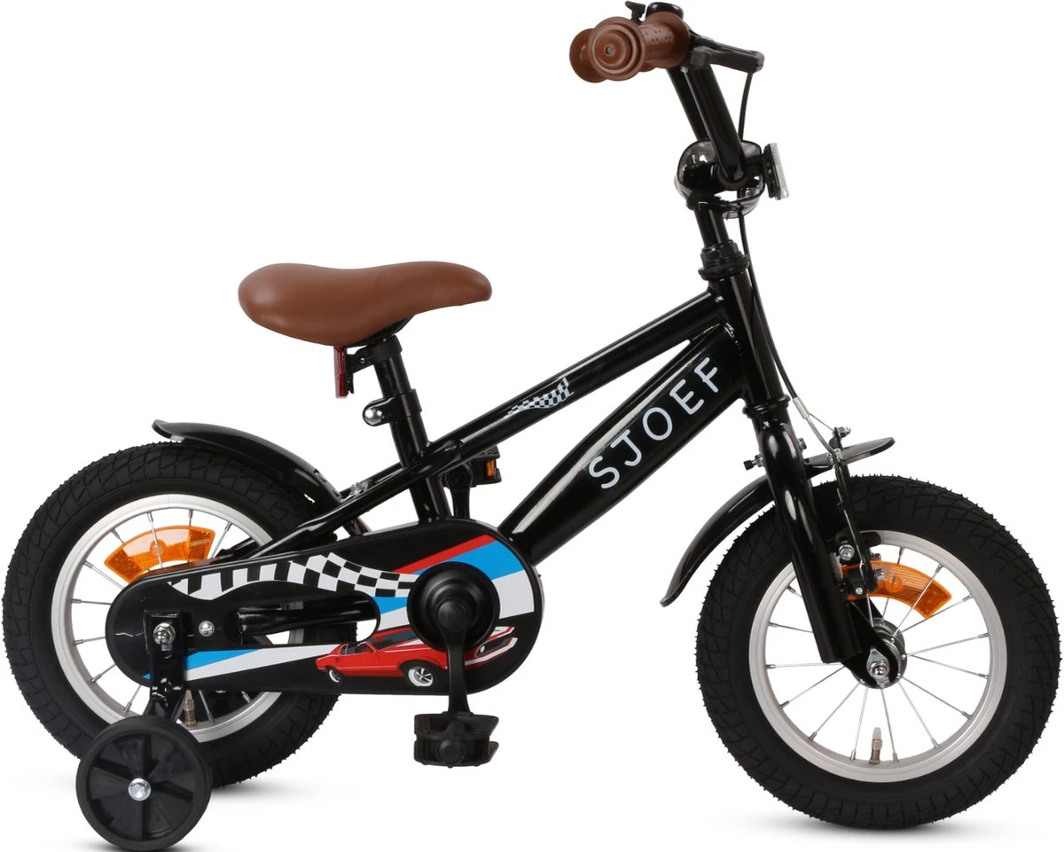 SJOEF Race Jongensfiets 12 Inch - Zwart 3 SJOEF Race Jongensfiets 12 Inch - Zwart