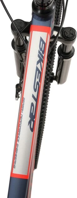 Bikestar 24 Inch 21 Speed Hardtail MTB Sport, Blauw / Rood -Professionele Winkel Voor Fietsuitrusting 468x1200